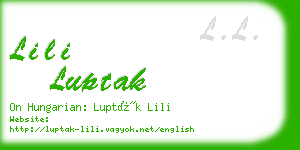 lili luptak business card